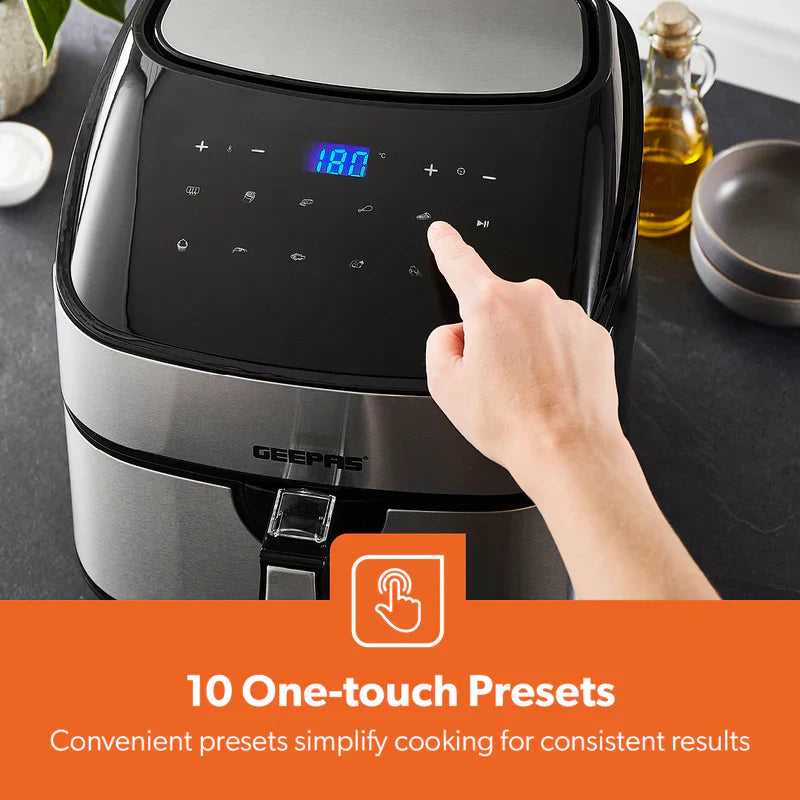 Geepas Digital Air Fryer 7.5L With VORTEX Air Frying Technology (GAF37530)