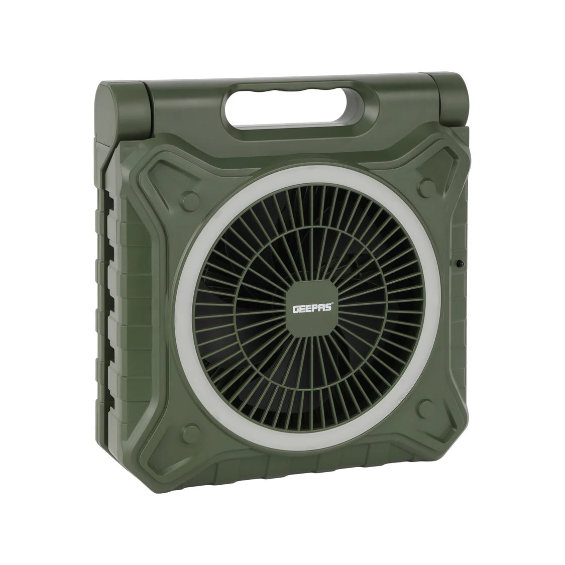 Geepas 8" Rechargeable Solar Fan with Remote Control, Smart Panel & LED Light – 3 Speed Modes, 20 Hours Working Time – GF21233 – Green