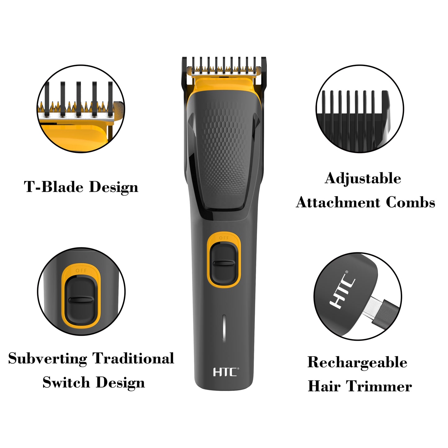 HTC AT-509 Rechargeable New Professional Hair & Beard Trimmer For Men