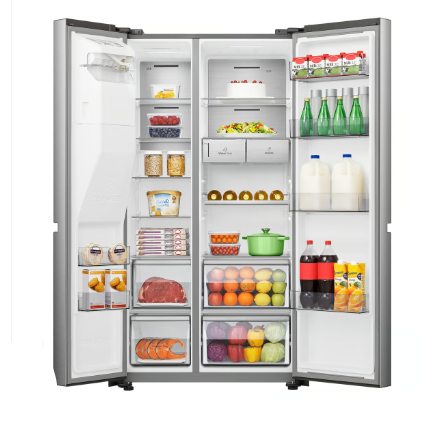 HISENSE Side By Side Refrigerator 620 Liters A+ - Stainless Steel RS819N4ISU