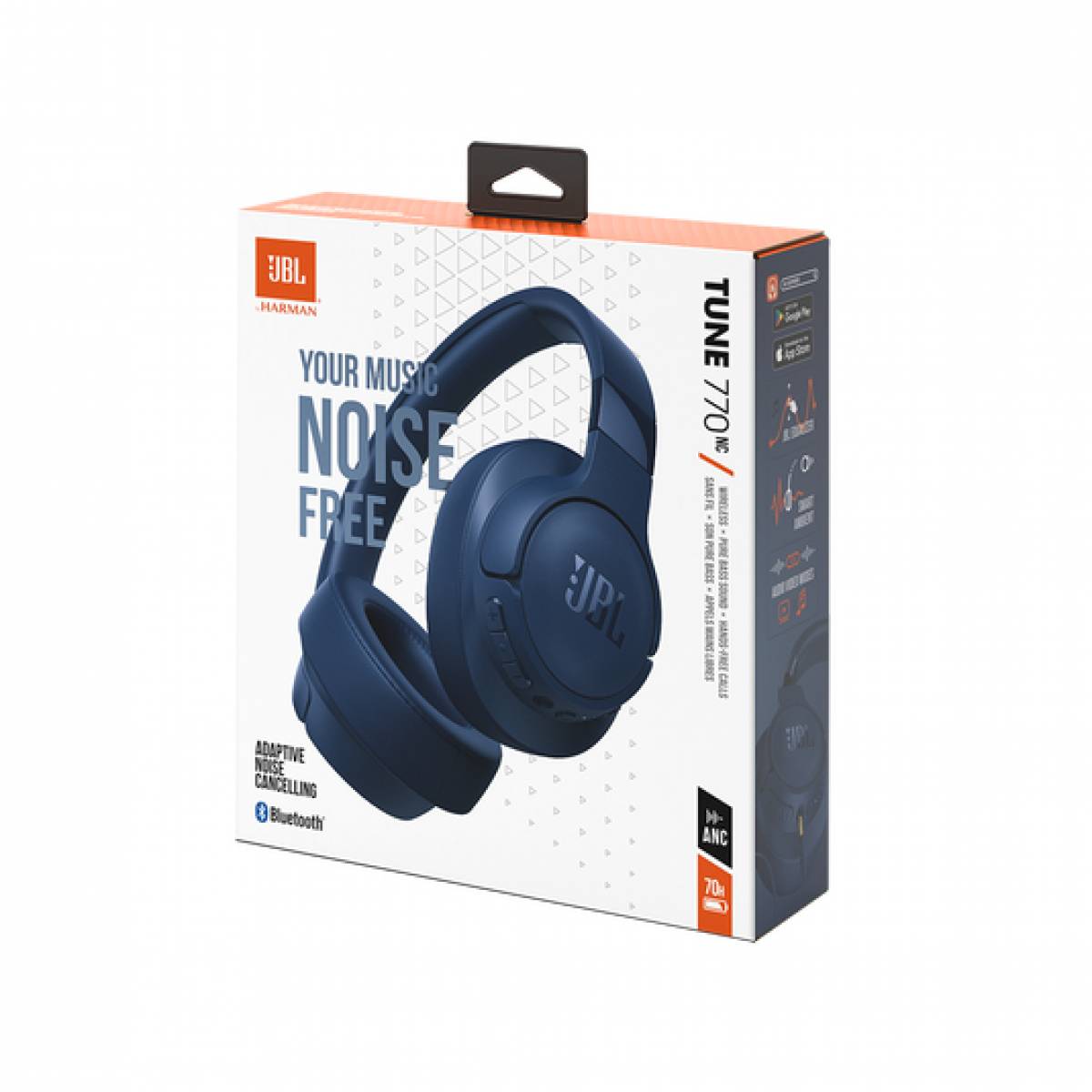 JBL Tune 770NC - Adaptive Noise Cancelling with Smart Ambient Wireless Over-Ear Headphones, Bluetooth 5.3, Up to 70H Battery Life with Speed Charge, Lightweight, Comfortable & Foldable Design (Blue)