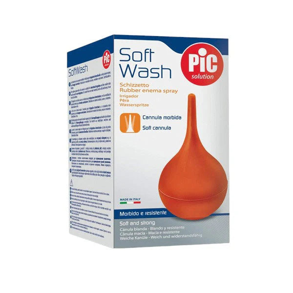 PIC SOLUTION Soft Wash Rubber Cannula - 180ml Intestinal Flushing System for Gentle and Hygienic Cleansing