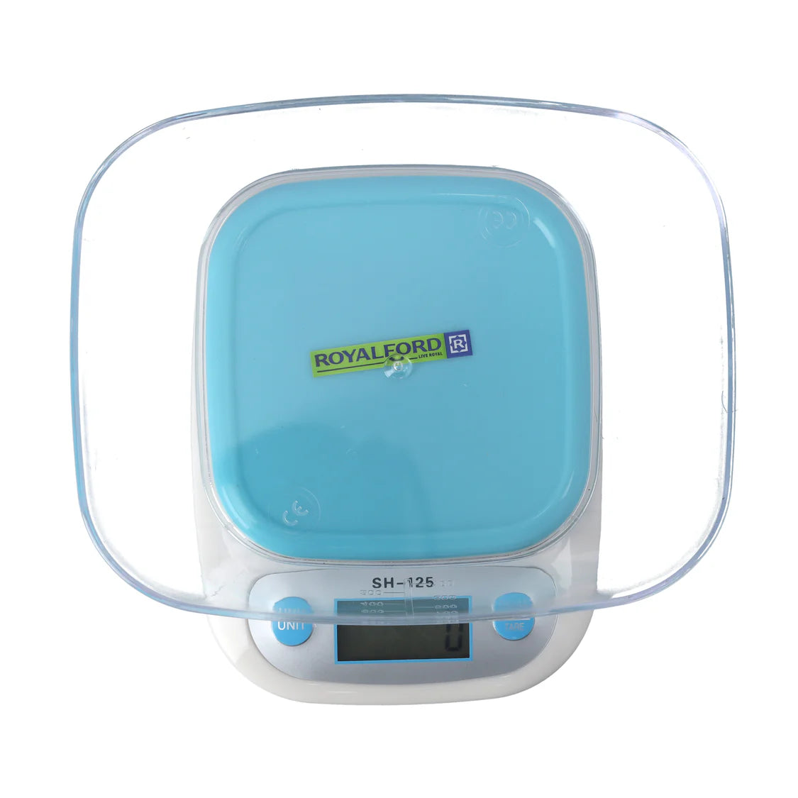 Royalford Electronic Kitchen Scale | High Precision Strain Gauge Sensor | Digital Weighing Scale | Transparent Bowl| Multi-Unit Display| Auto-Off Functionality (RF9515)