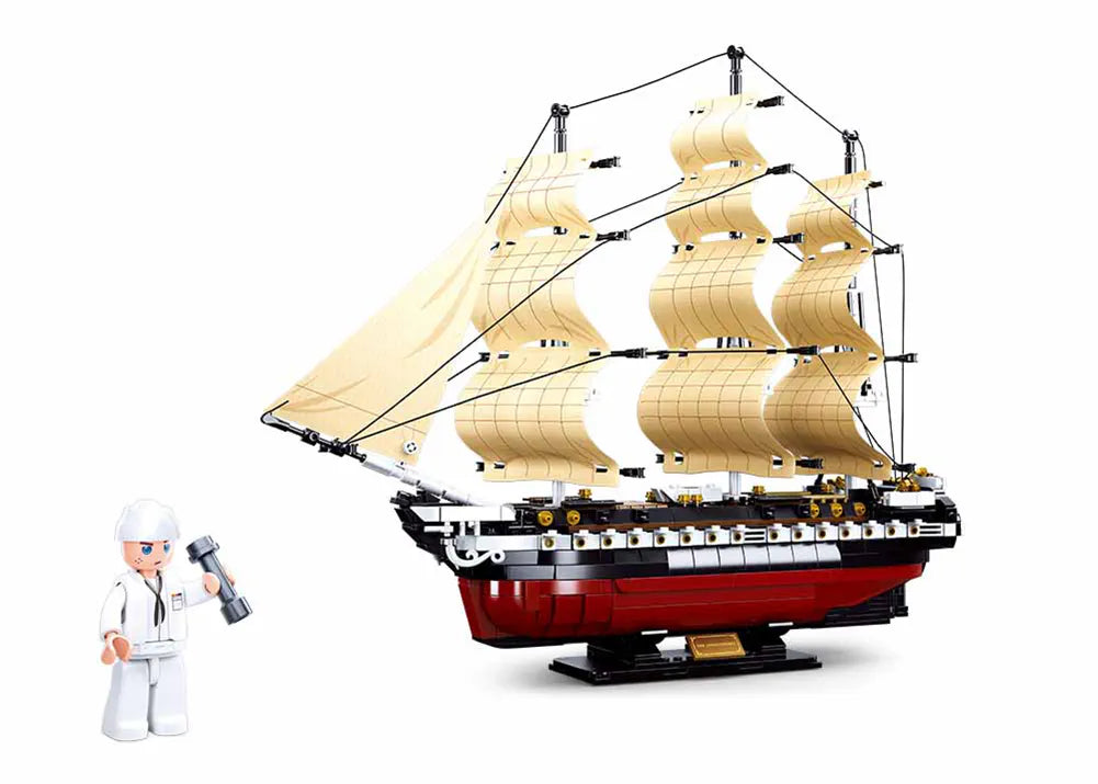 sluban ModelBricks USS Constitution 1X-21 Frigate 1:170