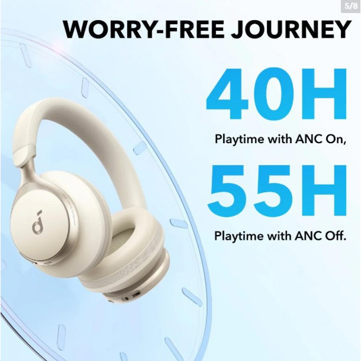 Anker Soundcore Space One Noise Cancelling Headphones, - A3035011 - White - 18 Month Warranty
