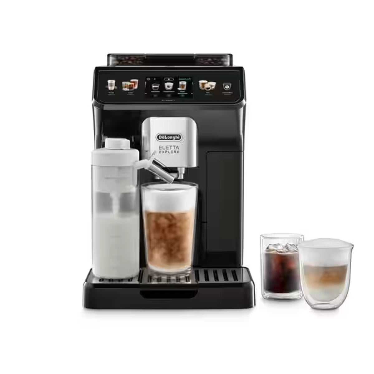 Delonghi Premium Espresso Machine Eletta Explore 19 bar 1.8 L Grey with Coffee Grinder and Milk Tank