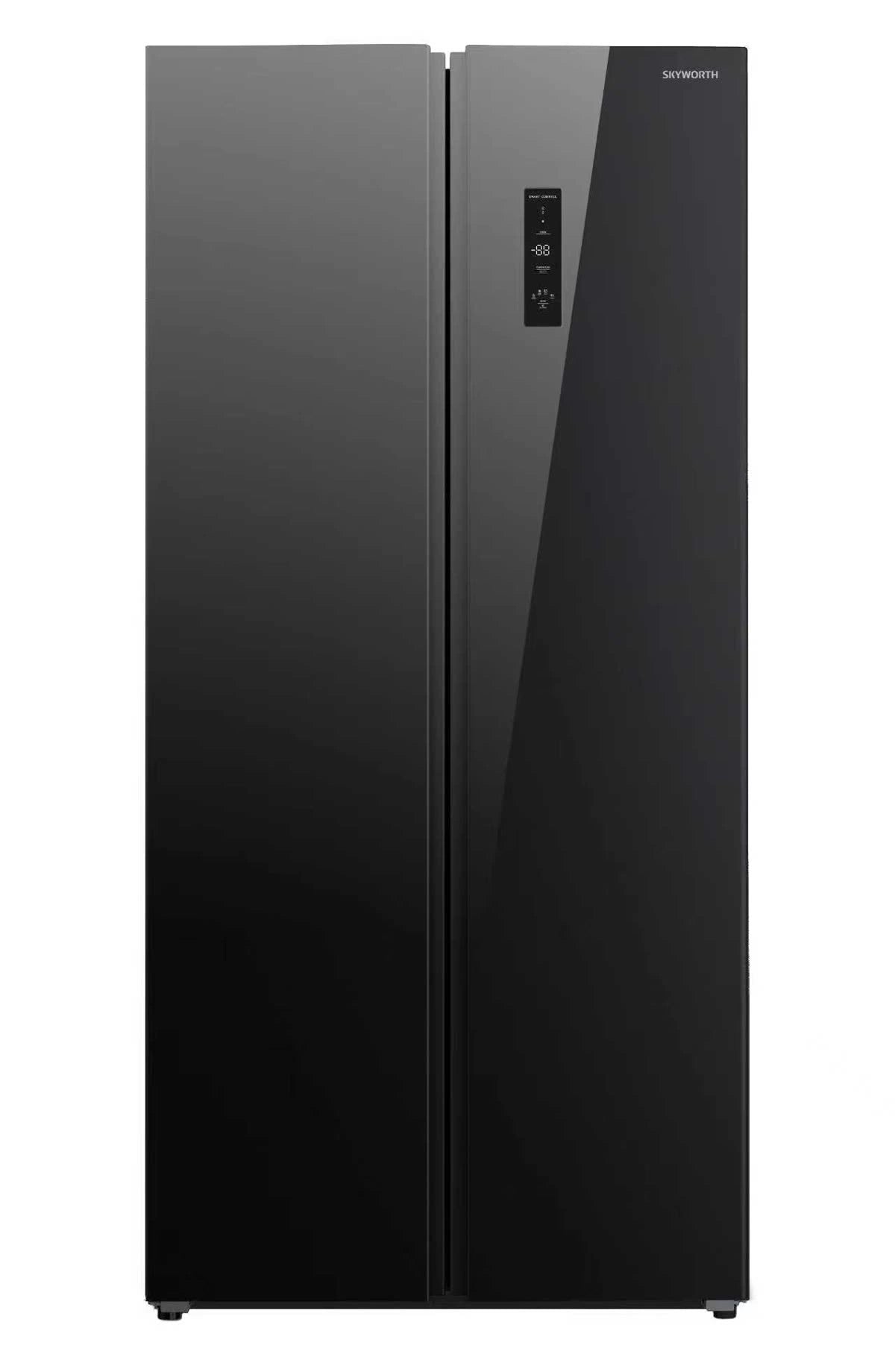 Skyworth 473L Side-by-Side Refrigerator No Frost A++ Black Glass