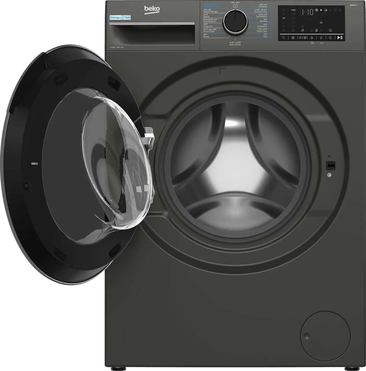 Beko Washing Machine 8 kg 15 Programs 1400 RPM Manhattan Gray Inverter A+++ | B3WFU4842ESMG
