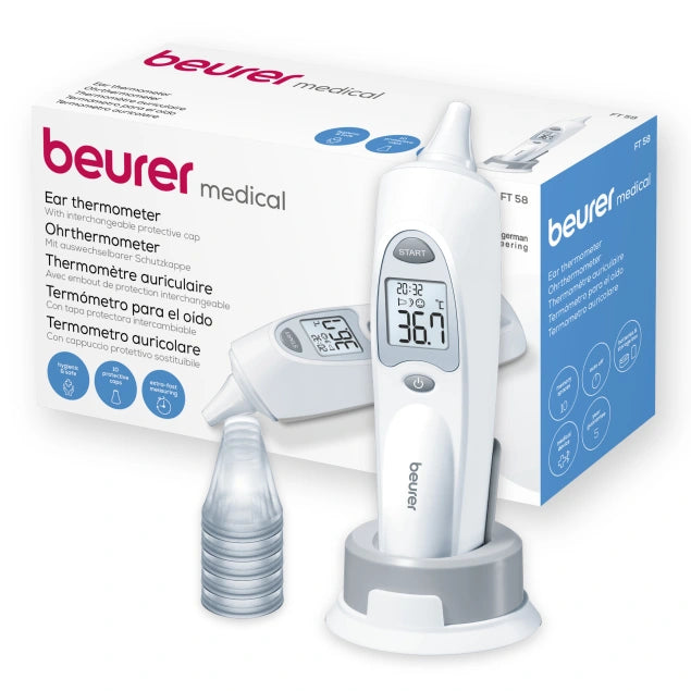 Beurer Ear Thermometer with Infrared Measurement Technology For Hygienic Measuring Ft 58
