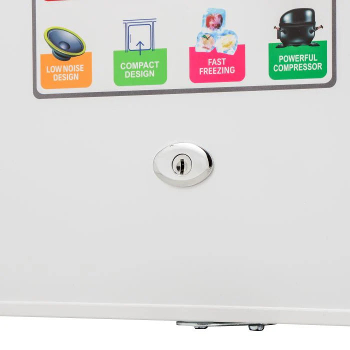 Geepas GRF654WPEN Mini Fridge with Freezer & Door Lock - 60 Liters