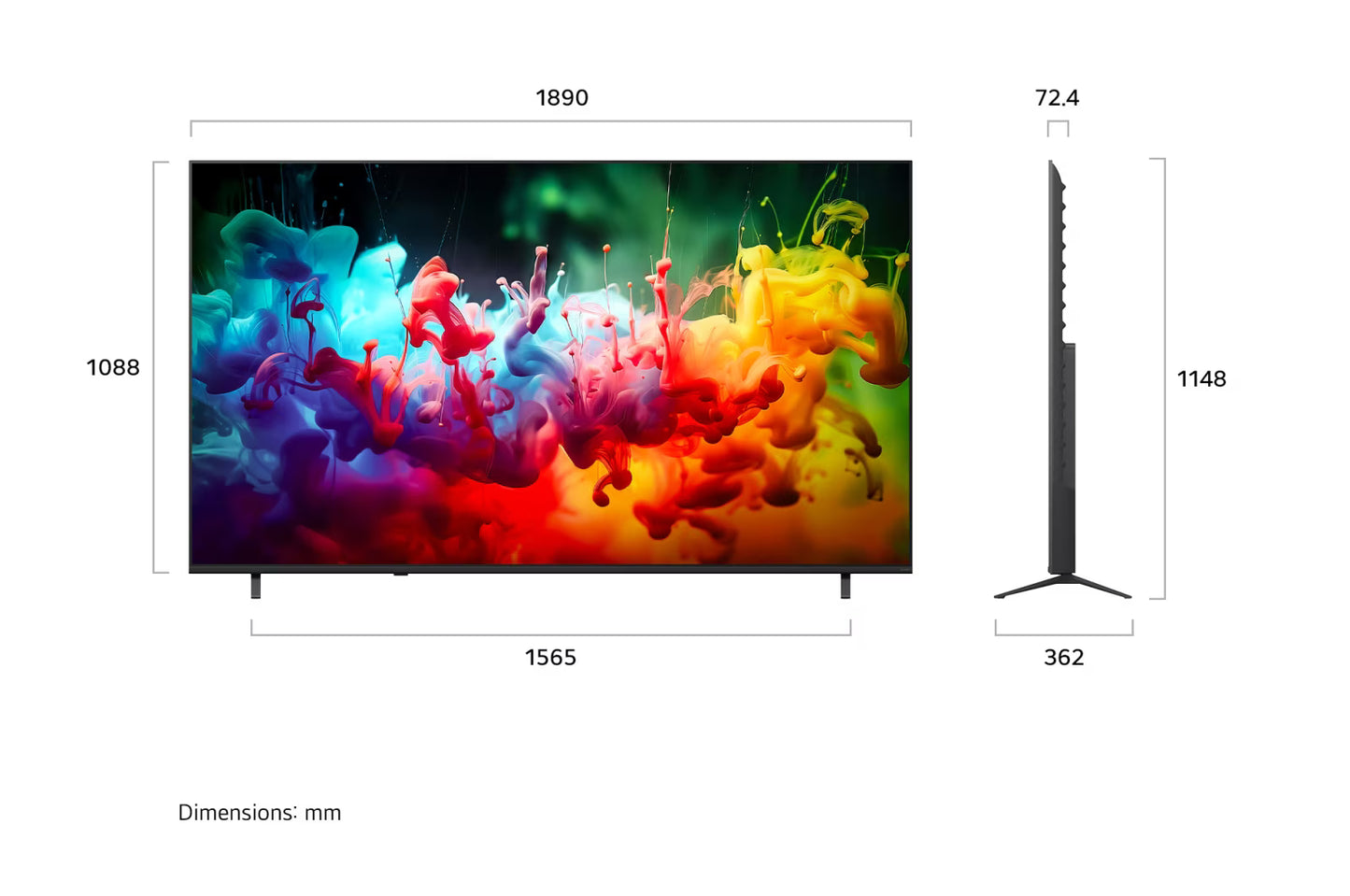 85 inch LG QNED AI Mini LED QNED70 4K Smart TV 2026