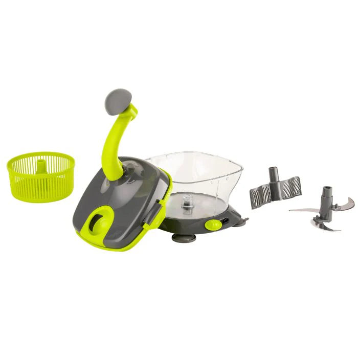 Royalford Master Chopper | Multi-Purpose Manual Food Processor | Chopper, Beater & Spinner | Egg White Separator | Safety Lock | Easy Vegetable Chopping ( RFU9042)