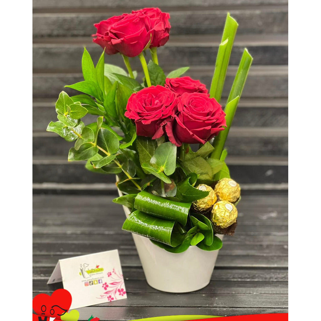 Red Flower with choclate