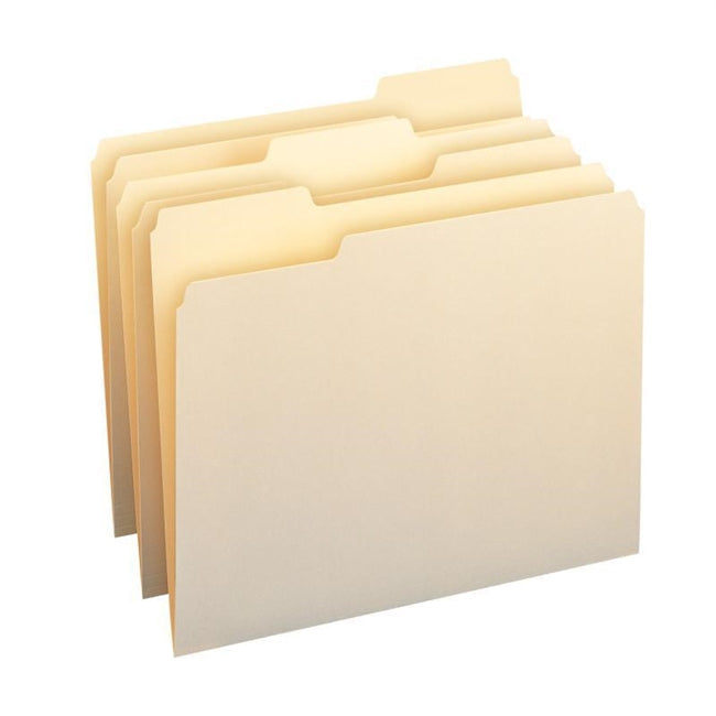 NEW Value Filing Manila File Folders with 1/3 Cut Tabs - Box of 100