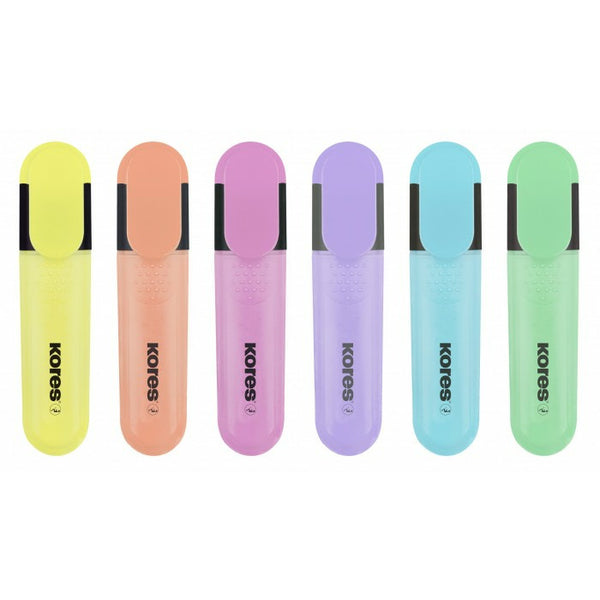 NEW Kores Bright Liner Plus Pastel Highlighter - Set of 6