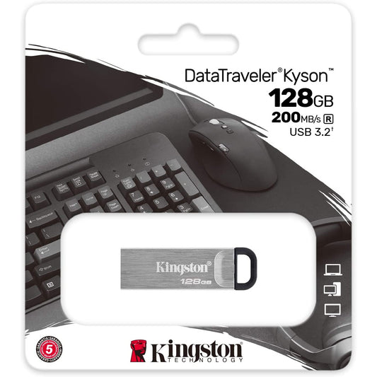 Kingston DataTraveler Kyson 128GB High Performance USB 3.2 Metal Flash Drive