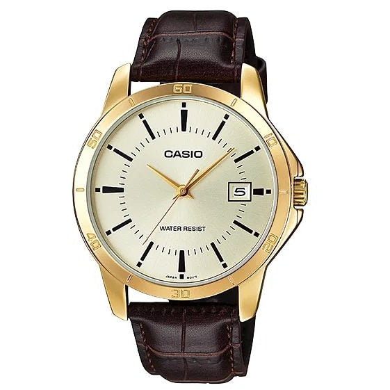 Casio Men's Watch - Leather MTP-V004GL-7AUDF