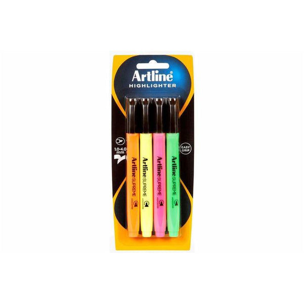 Artline Narrow Highlighter Set - Pack of 4