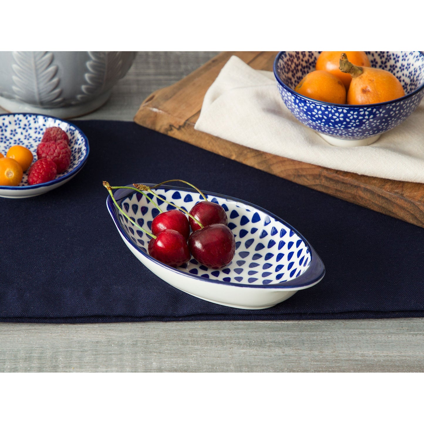 Rve Bleu Baisse Oval Handle Plate