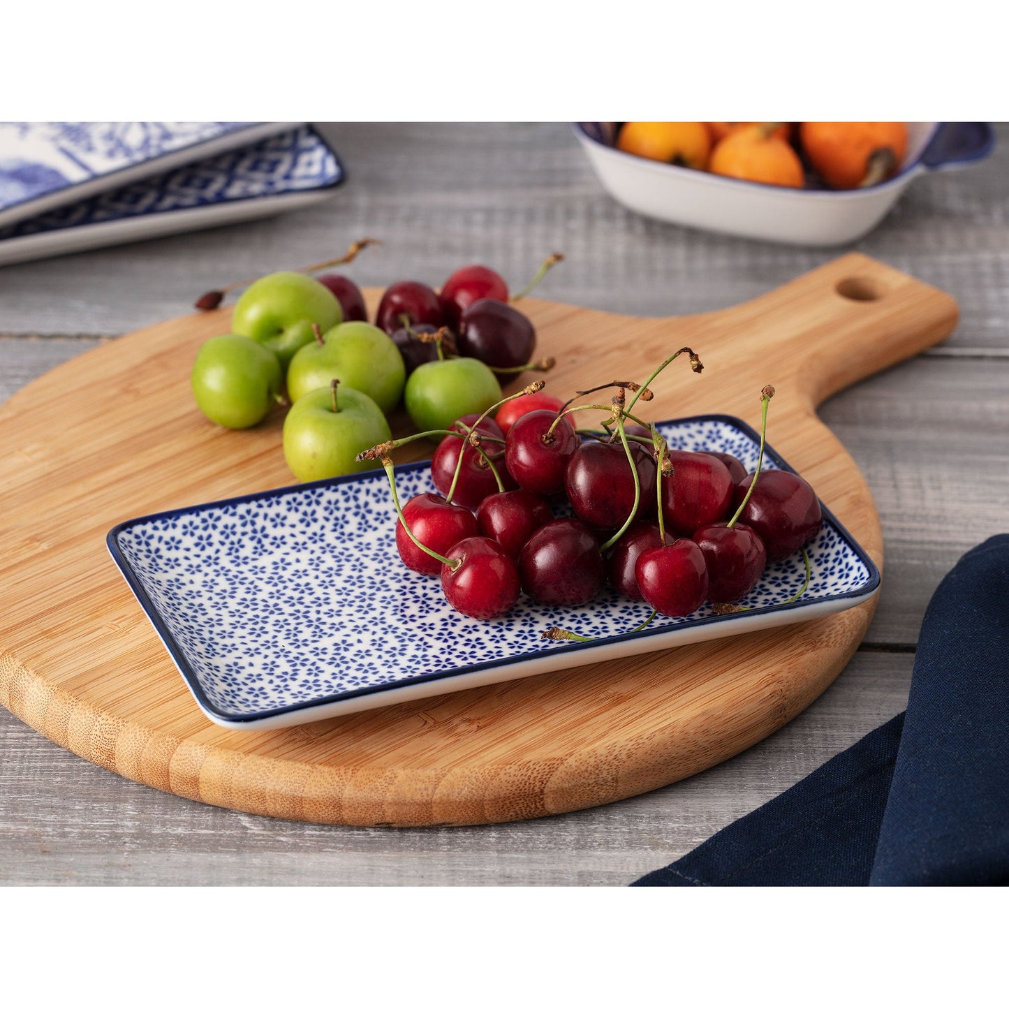 Rve Bleu Fleur Sauvage Rectangular Plate