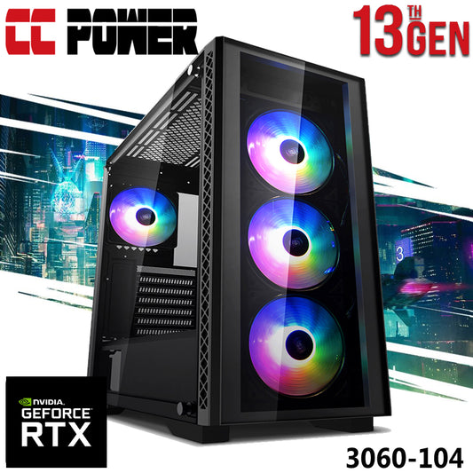 CC Power 3060-104 Gaming PC NEW 13Gen Intel Core i5 10-Cores w/ RTX 3060 12GB DDR6
