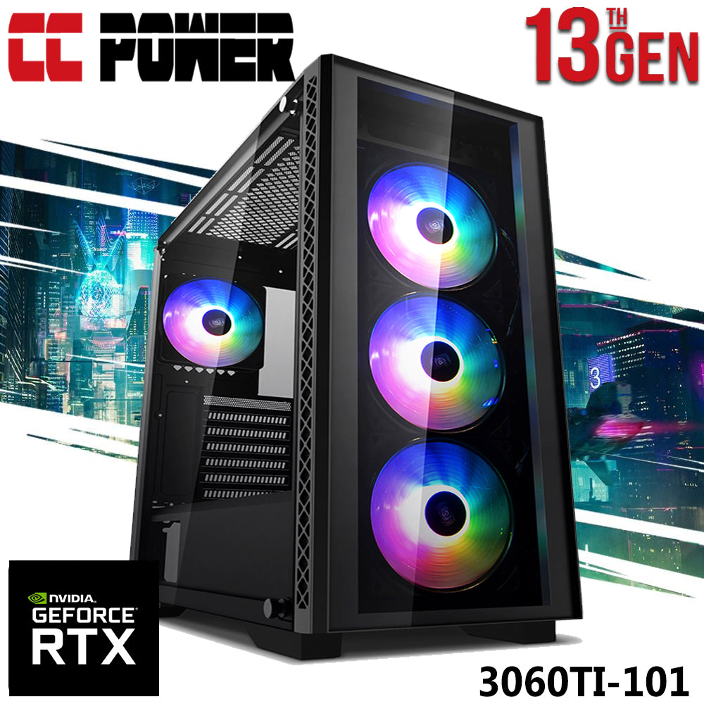 CC Power 3060TI-101 Gaming PC NEW 13Gen Intel Core i5 10-Cores w/ RTX 3060TI 8GB DDR6