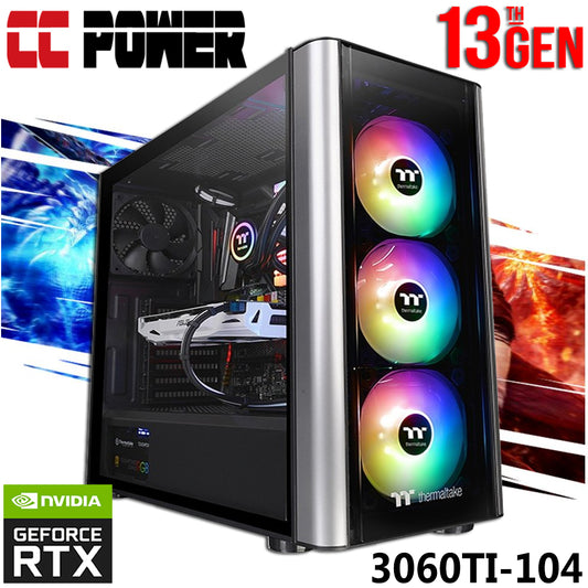 CC Power 3060TI-104 Gaming PC NEW 13Gen Intel Core i7 K-Series w/ RTX 3060TI 8GB & Liquid Cooled