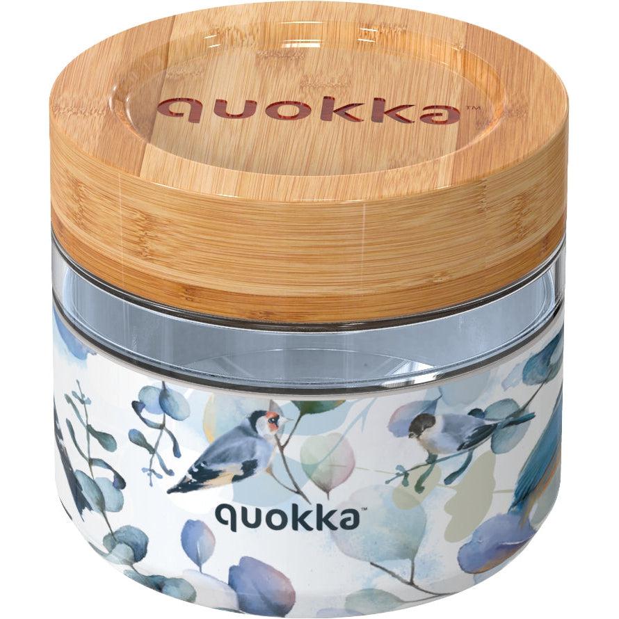 QUOKKA GLASS FOOD JAR WITH SILICONE COVER DELI BLUE NATURE 500 ML