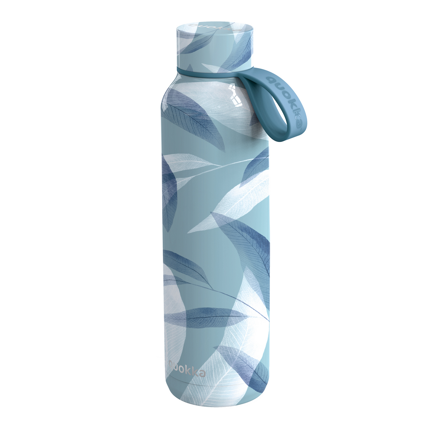 QUOKKA THERMAL SS BOTTLE SOLID WITH STRAP BLUE WIND 630 ML
