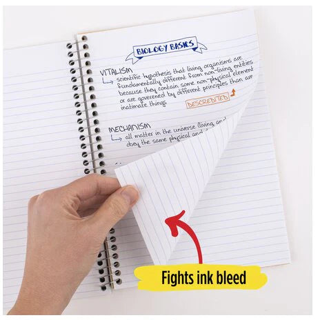NEW Mead Five Star 2 Subject College Ruled Spiral Notebook 100 Sheets - A5