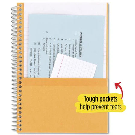 NEW Mead Five Star 2 Subject College Ruled Spiral Notebook 100 Sheets - A5