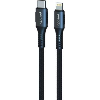 Porodo Type-C to Lightning PD Cable 3A PD-12PDCL-BK