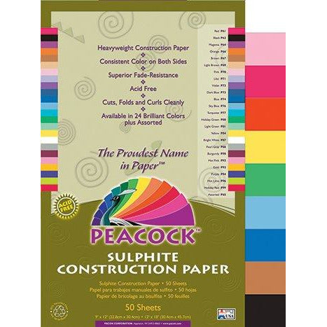 Peacock® Sulphite Construction Paper - 9″ x 12″