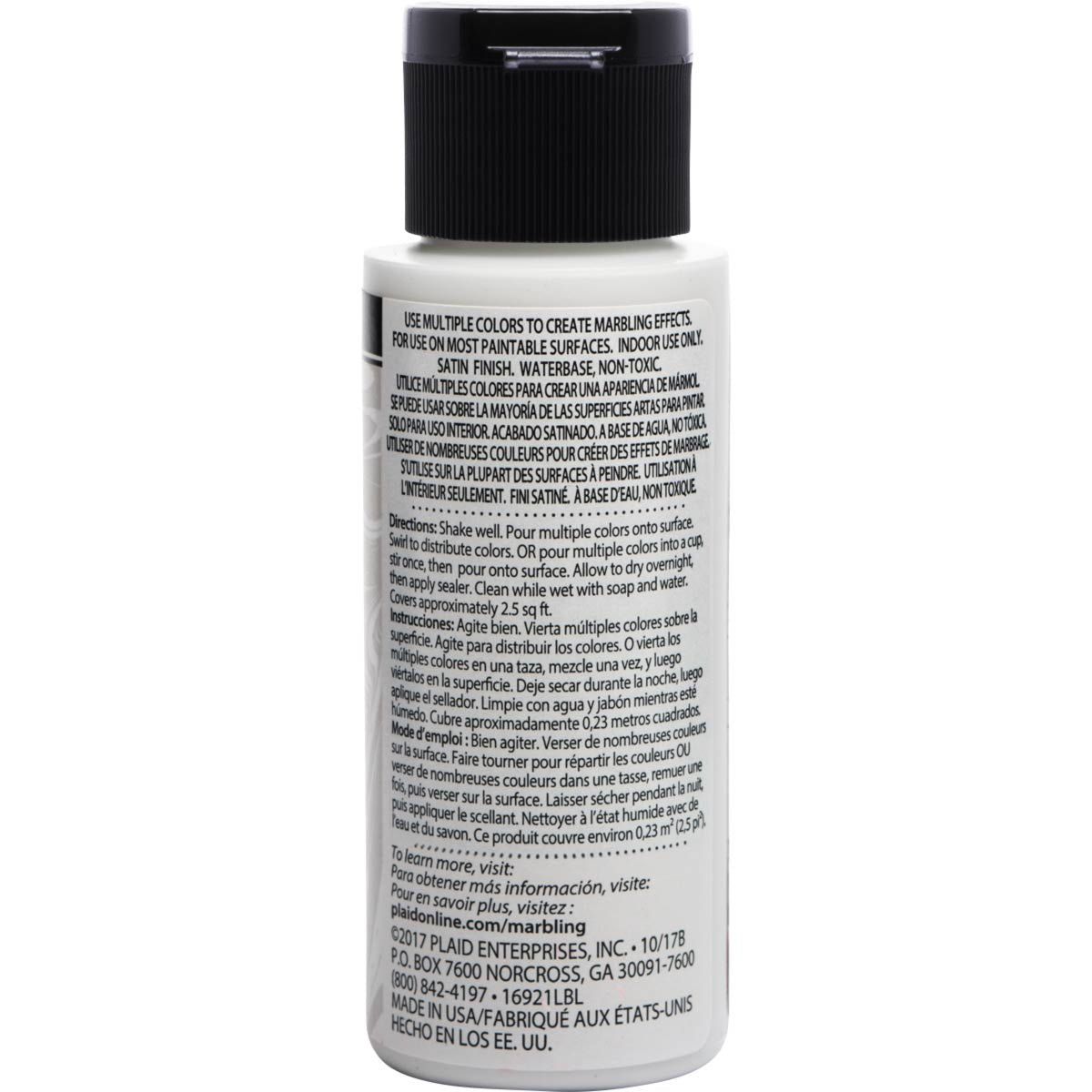 NEW Plaid Folk Art Marbling Pour On Marble Effect White 59ml