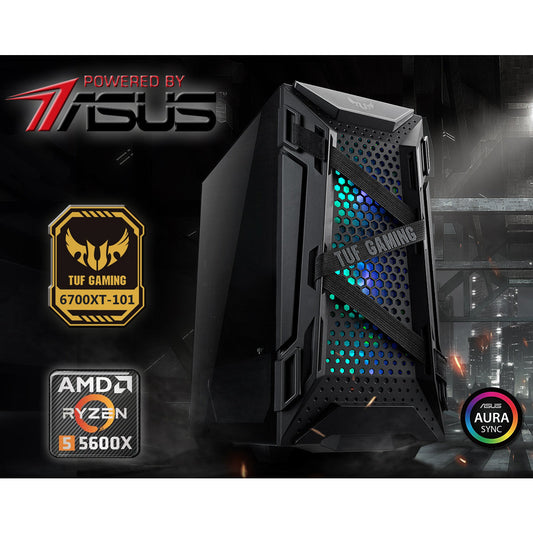 POWER BY ASUS POWER 103 Mid Range Gaming PC w/ AMD Ryzen 5 6-Cores w/ Optional Graphic & Advance Cooling