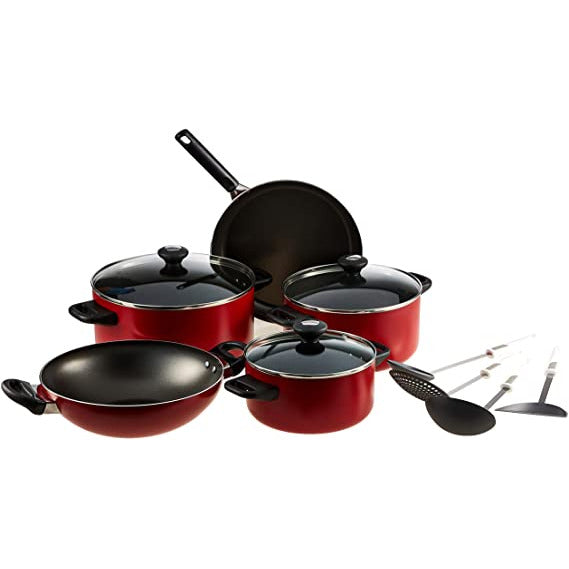 PRESTIGE Cookware Set 12 Piece - Red PR21179