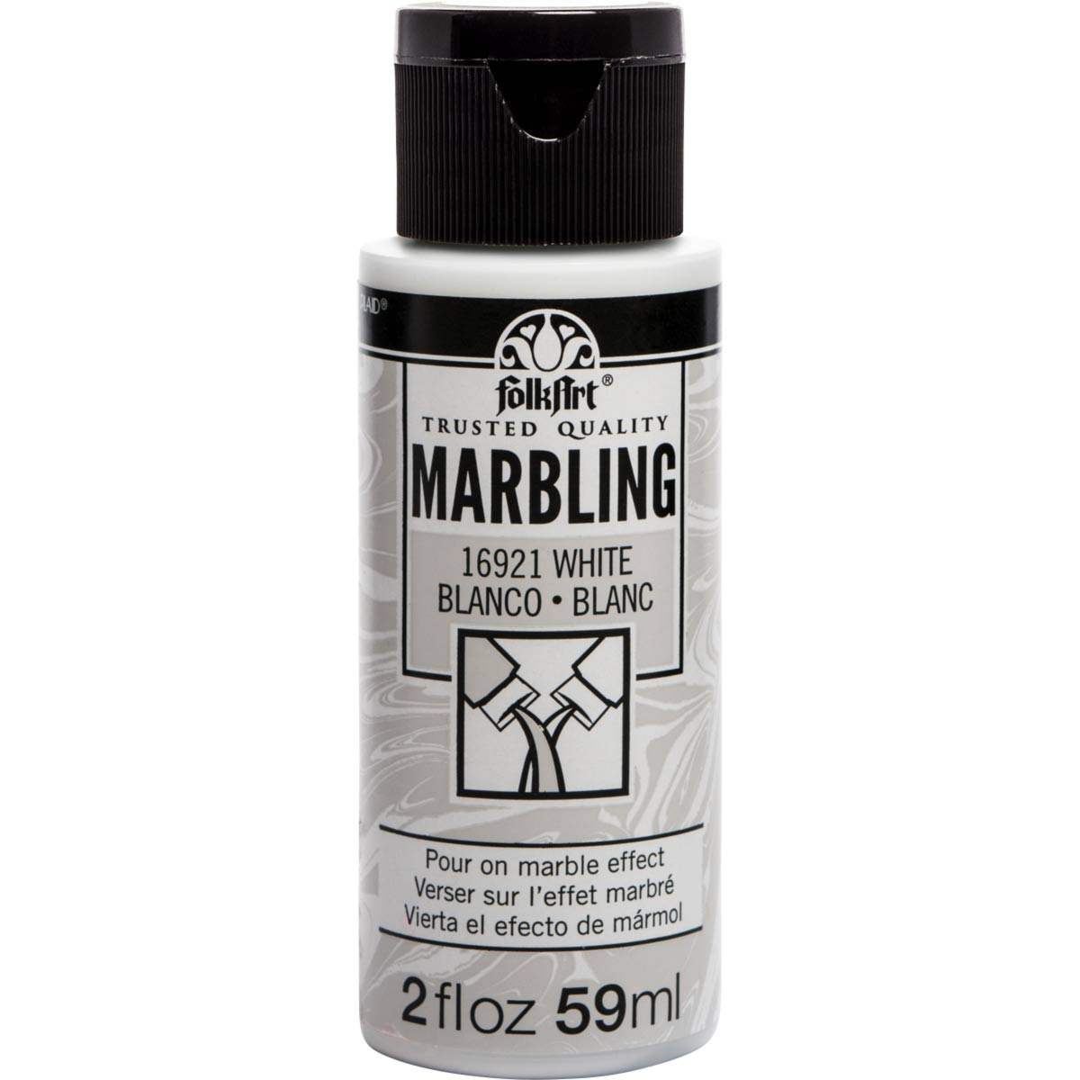 NEW Plaid Folk Art Marbling Pour On Marble Effect White 59ml