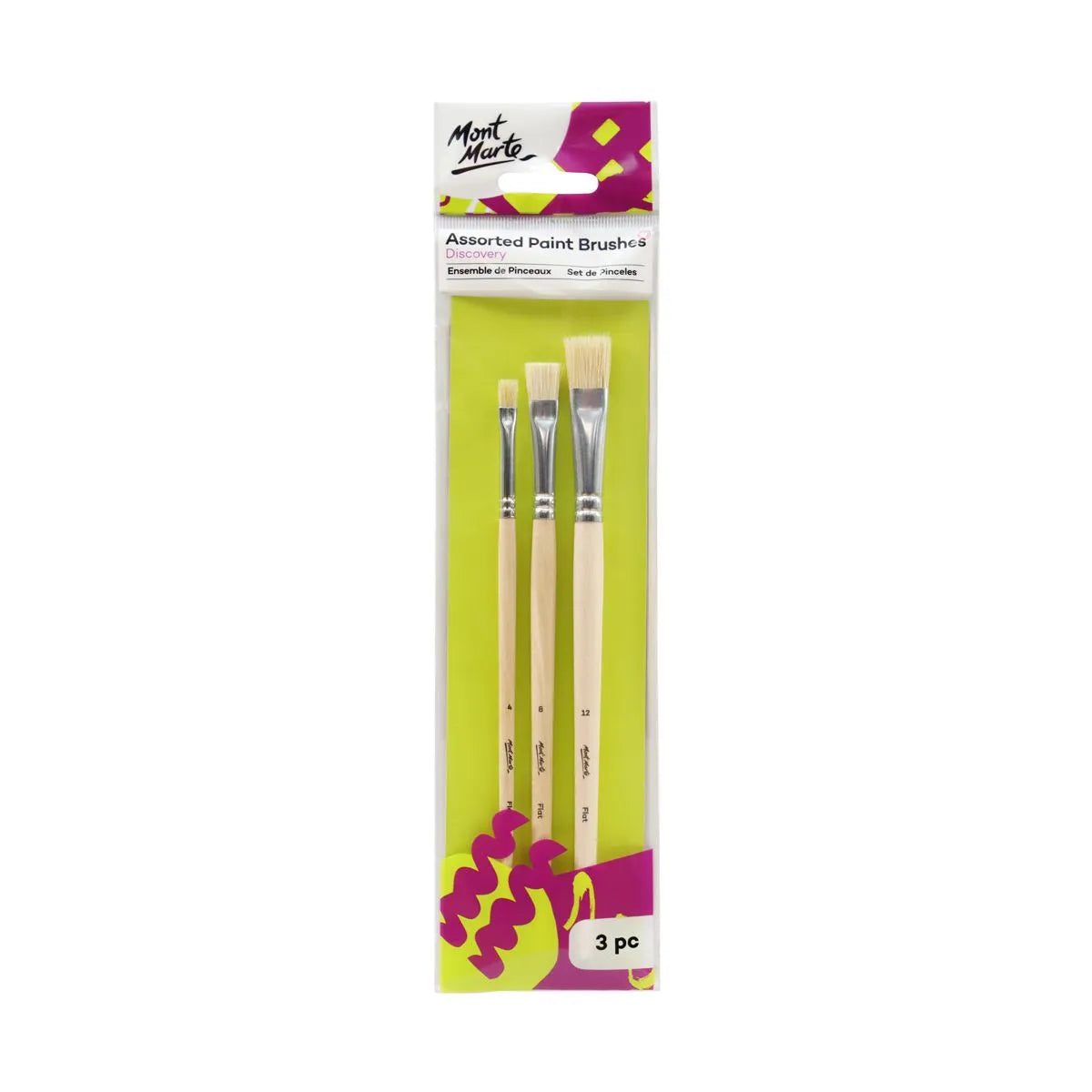 Mont Marte Broad Assorted Brushes Set of 3