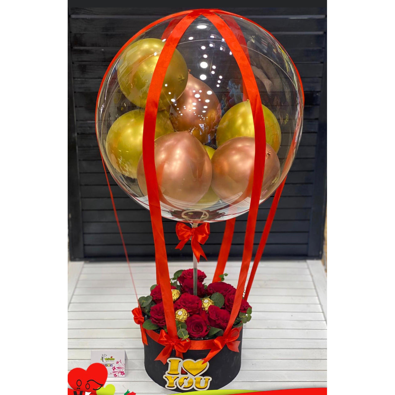 Balloons and Red Flower With chocolate
