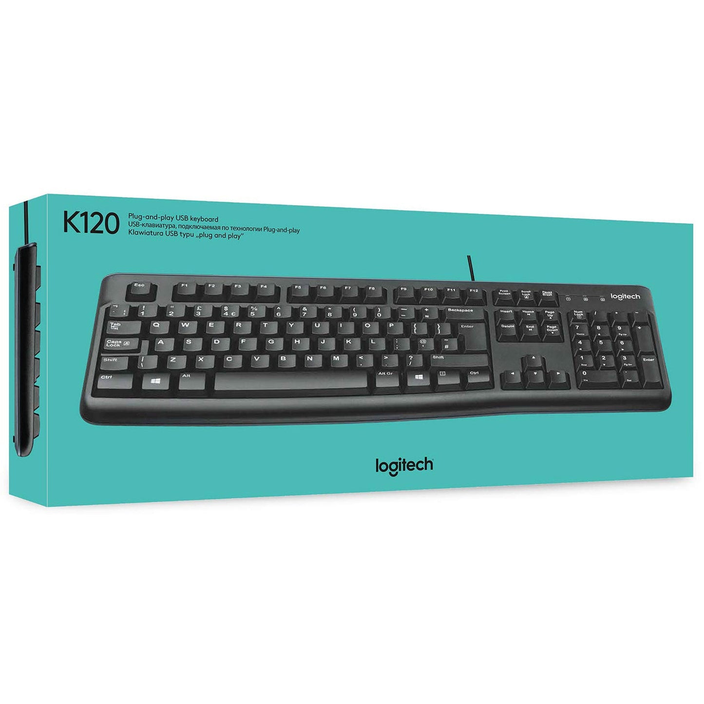 Logitech K120 USB Keyboard Spill-Resistant with Quiet Typing