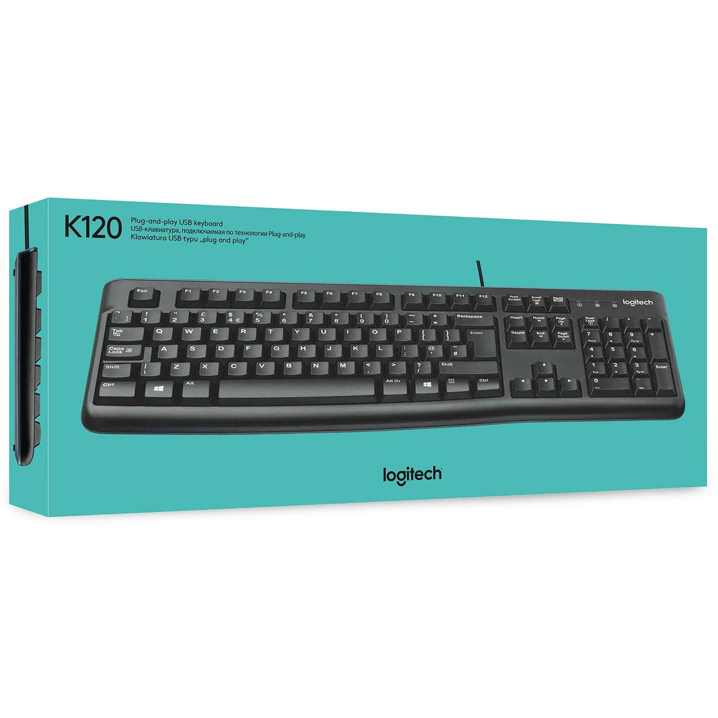 Logitech K120 USB Keyboard Spill-Resistant with Quiet Typing (920-002495)