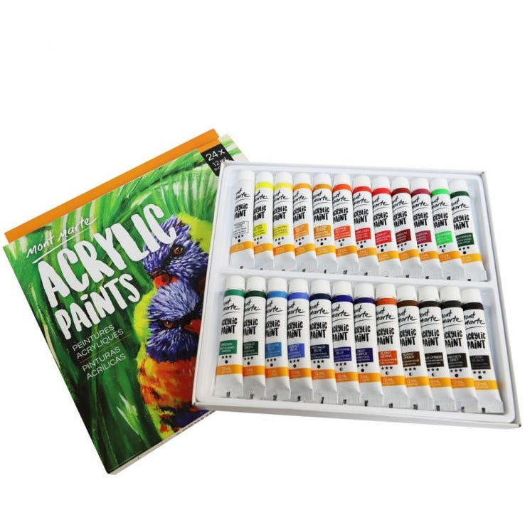 Mont Marte Acrylic Paint Set / 24 x 12ml tubes