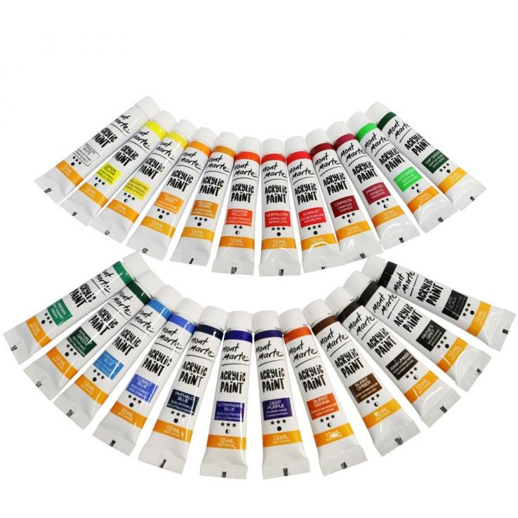 Mont Marte Acrylic Paint Set / 24 x 12ml tubes