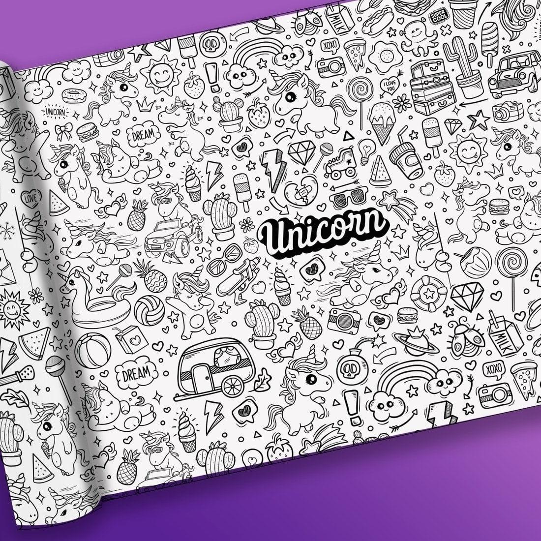 Unicorn world - Giant coloring poster
