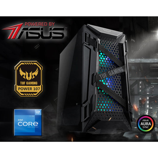 POWER BY ASUS POWER 107 Performance Gaming PC w/ 12Gen Core i7 12-Cores w/ Optional Graphic & Advance Cooling