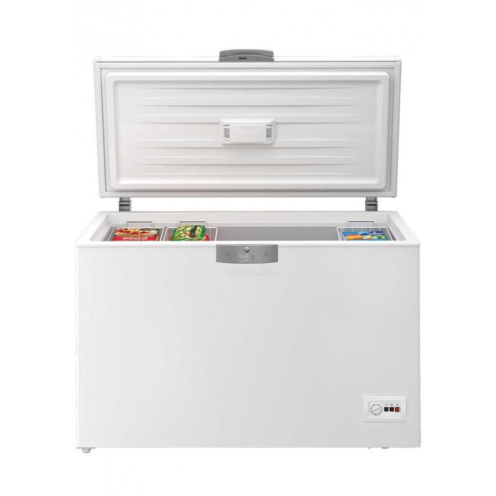 Beko 395L Chest Freezer Defrost 2 Basket White HSA 40520F