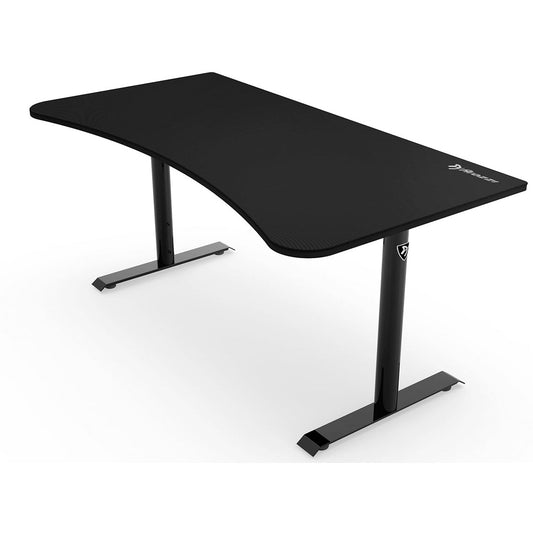 Arozzi Arena Ultrawide Curved Gaming Desk Water ResistantMat Custom Monitor Mount Cable Management - Pure Black