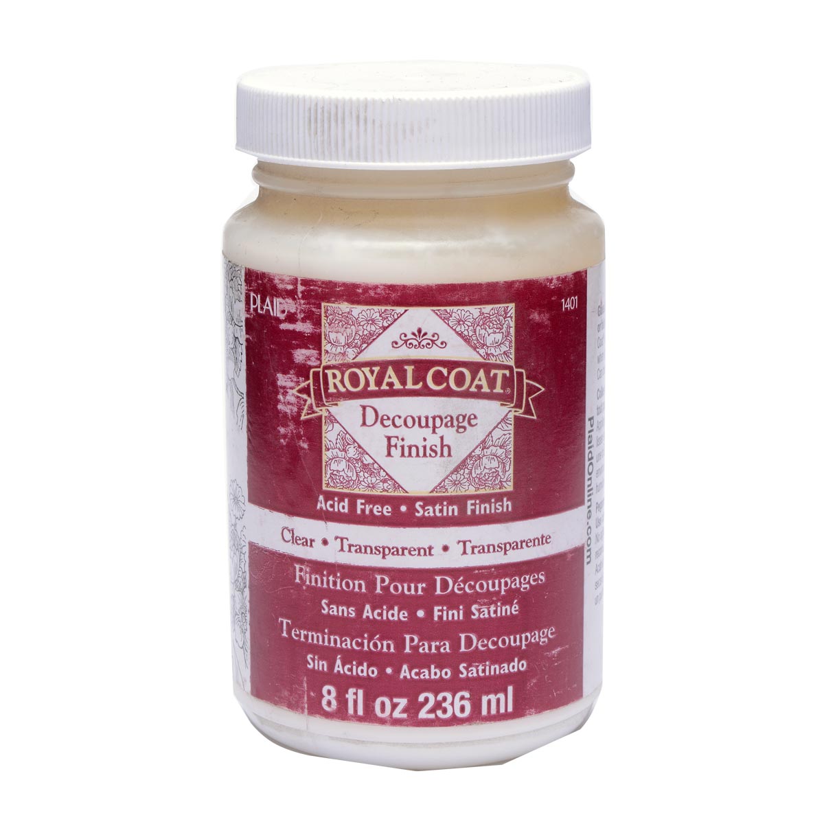 NEW Plaid Royal Coat Transparent Decoupage Satin Finish 236ml