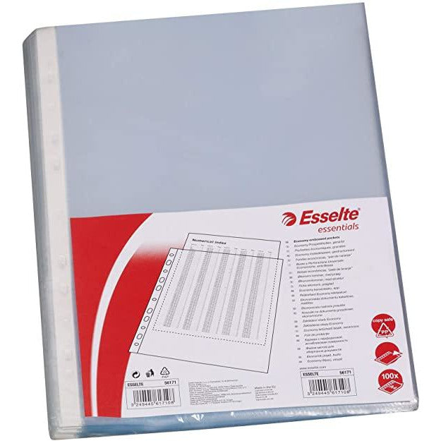 Esselte A4 Premium Heavy Duty U Shape File - Glass Clear