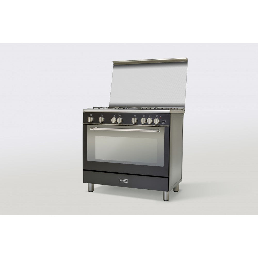 ELBA Gas Cooker 90 Cm 5 Burners Black 92SB 888 FP